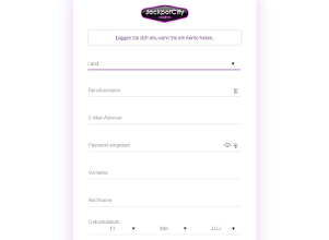 Die Registrierung im Jackpot City Casino